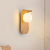 Nordic Wood Globe Wall Sconce LED 1-Light Lasson Living