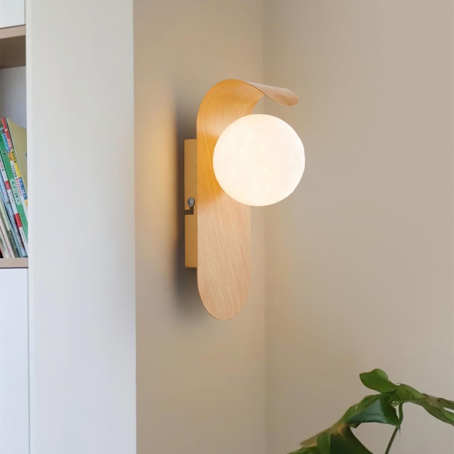 Nordic Wood Globe Wall Sconce LED 1-Light Lasson Living