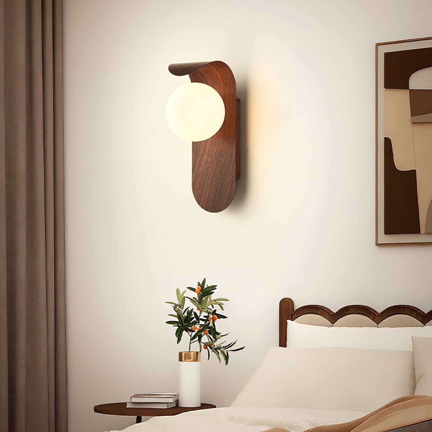 Nordic Wood Globe Wall Sconce LED 1-Light Lasson Living