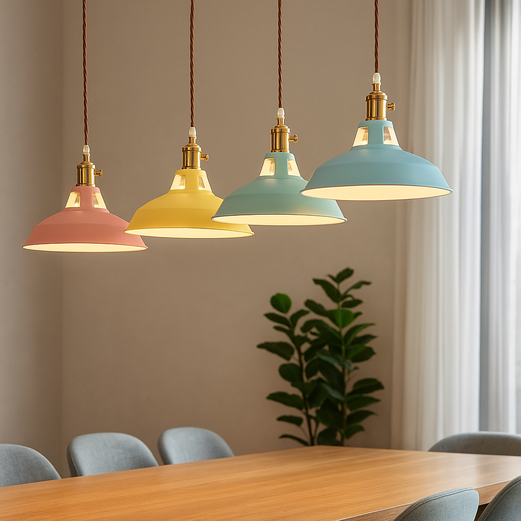 Industrial Colourful Metal Dome Pendant Light LED 1-light Lasson Living