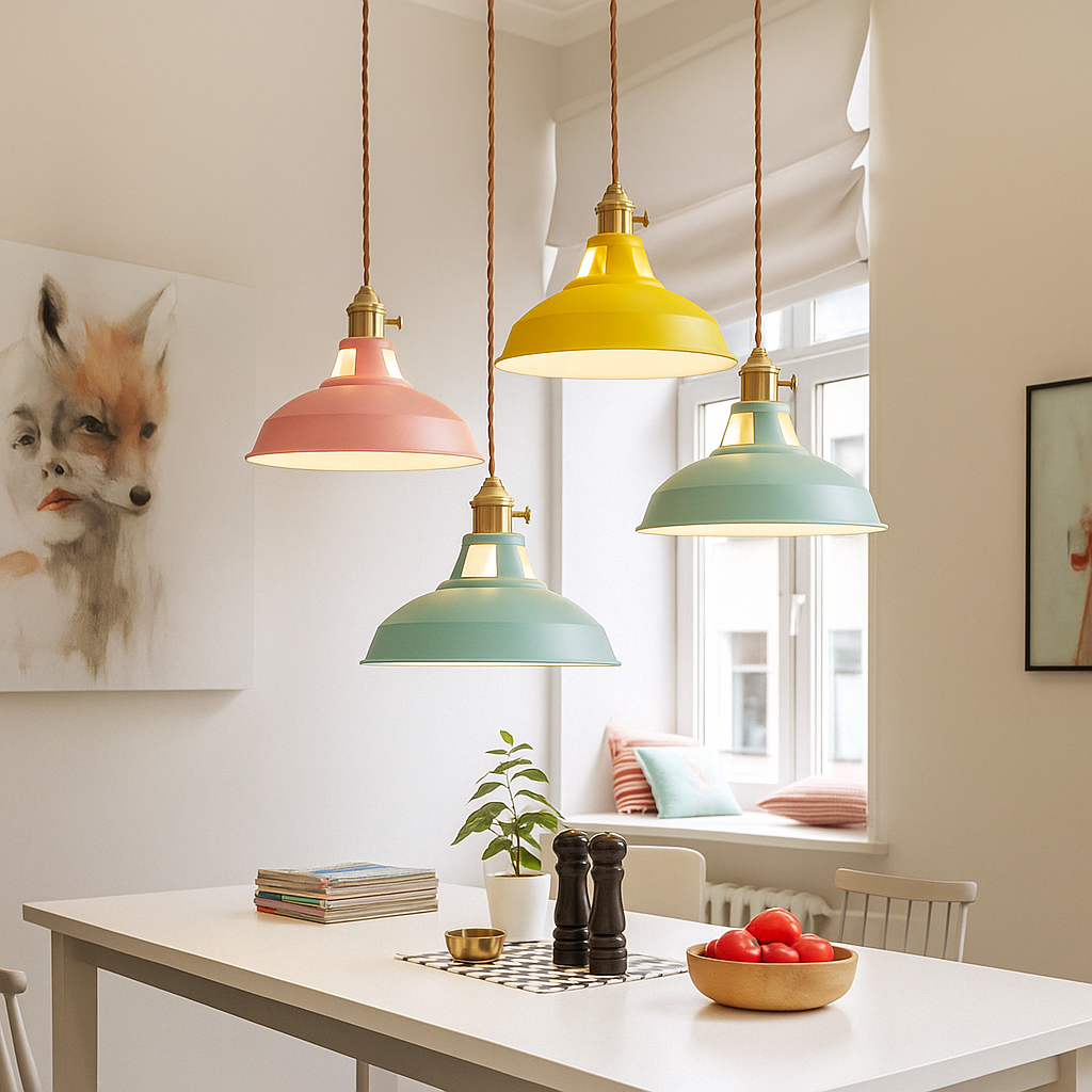 Industrial Colourful Metal Dome Pendant Light LED 1-light Lasson Living