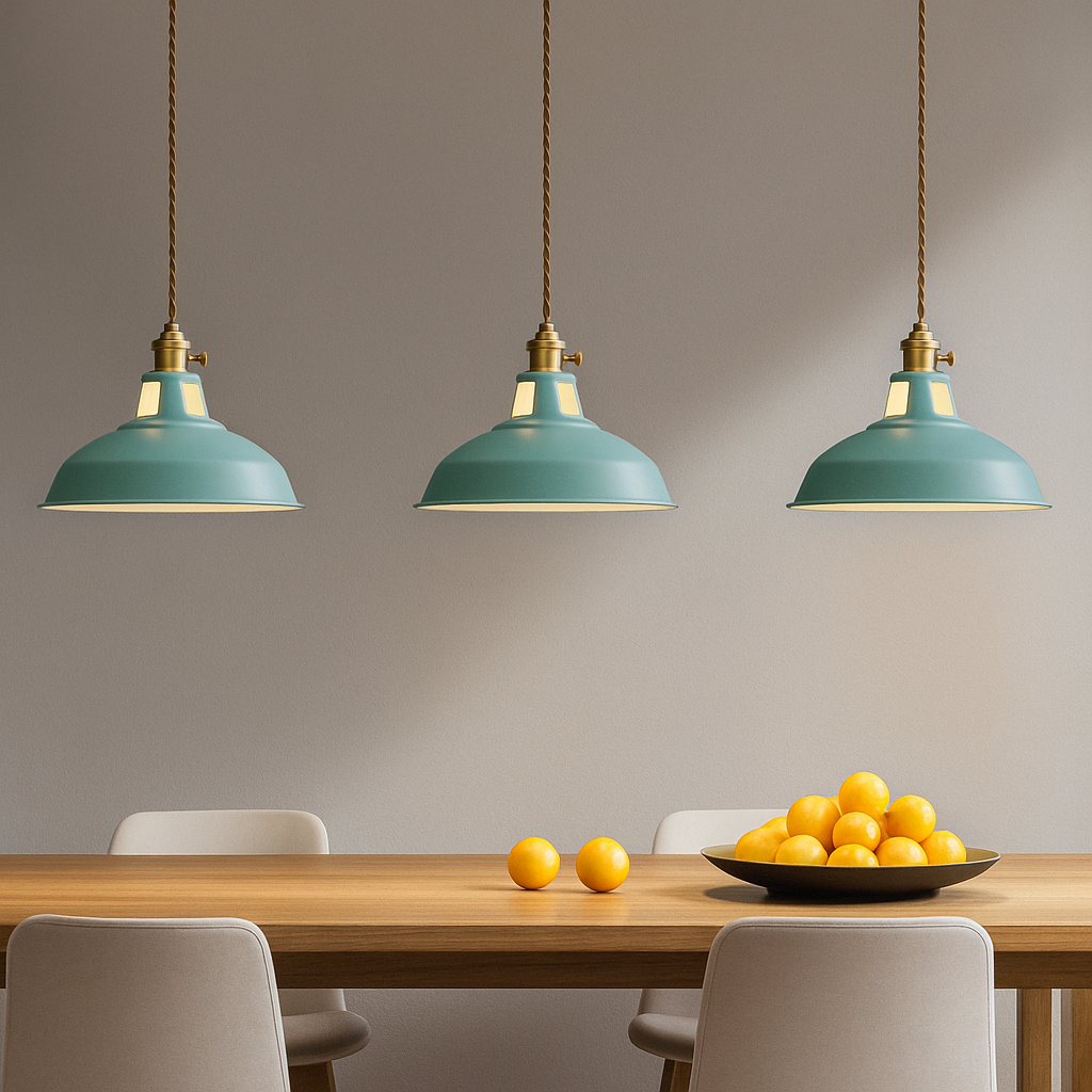 Industrial Colourful Metal Dome Pendant Light LED 1-light Lasson Living