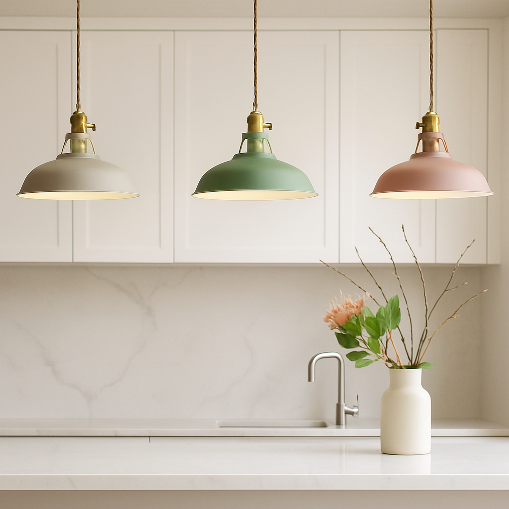 Industrial Colourful Metal Dome Pendant Light LED 1-light Lasson Living