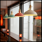 Industrial Colourful Metal Dome Pendant Light LED 1-light Lasson Living