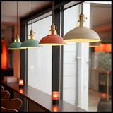 Industrial Colourful Metal Dome Pendant Light LED 1-light Lasson Living