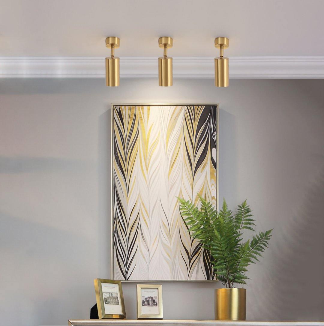 Modern Brass Double Cylinder Adjustable Wall Spotlight Lasson Living
