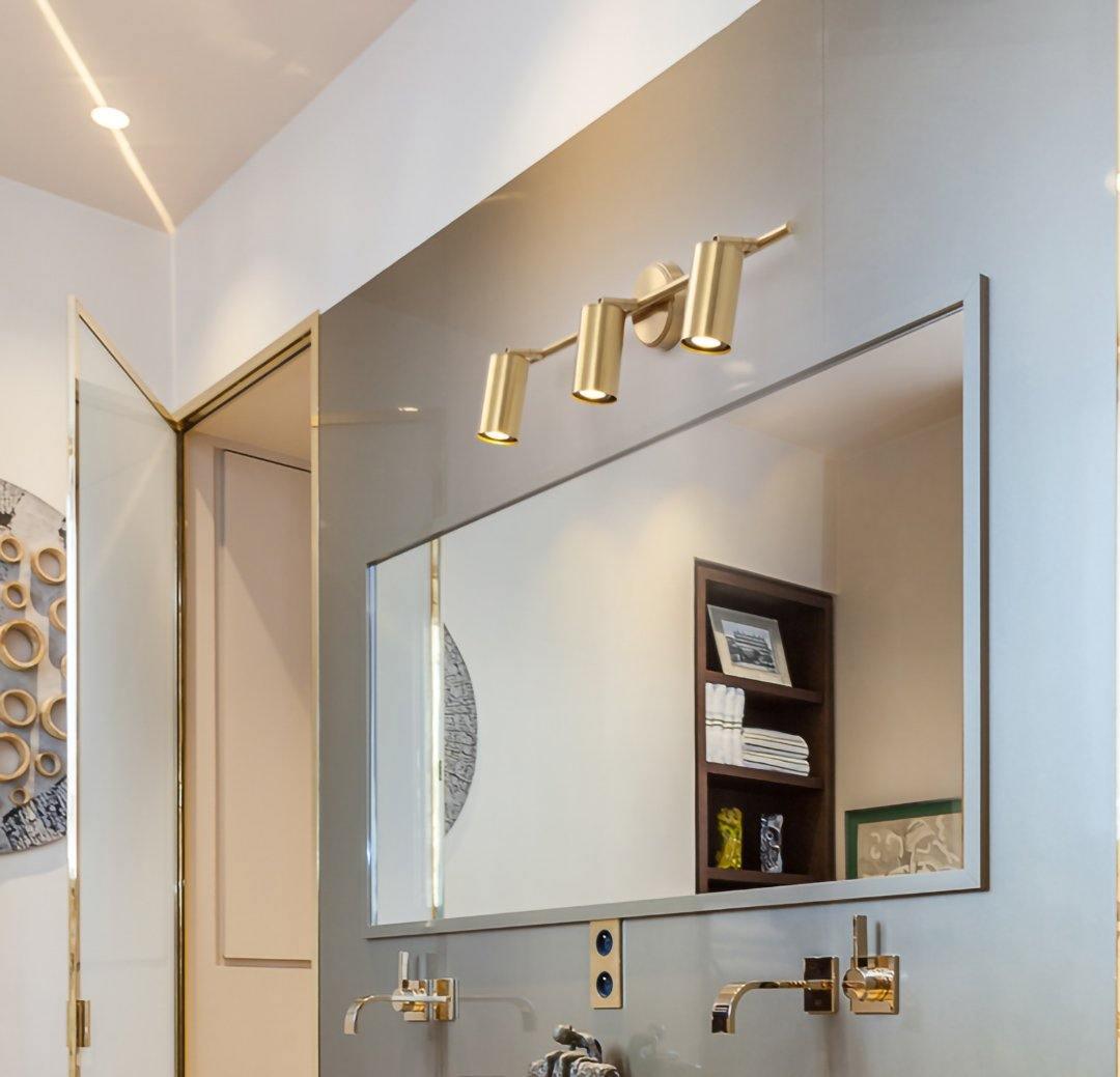 Modern Brass Double Cylinder Adjustable Wall Spotlight Lasson Living