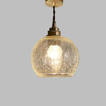 Vintage Copper Glass Globe Pendant Light 1-Light Lasson Living