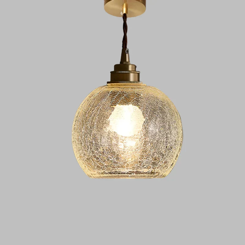 Vintage Copper Glass Globe Pendant Light 1-Light Lasson Living