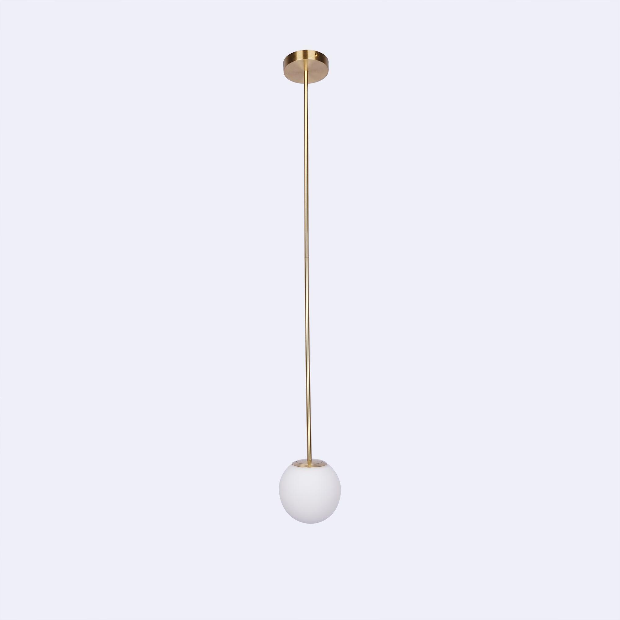Minimalist Brass Globe Glass Pendant 1-Light Lasson Living