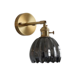 Vintage Brass Tulip Glass Wall Sconce 1-Light Lasson Living