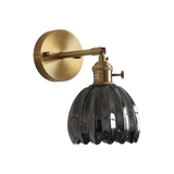 Vintage Brass Tulip Glass Wall Sconce 1-Light Lasson Living