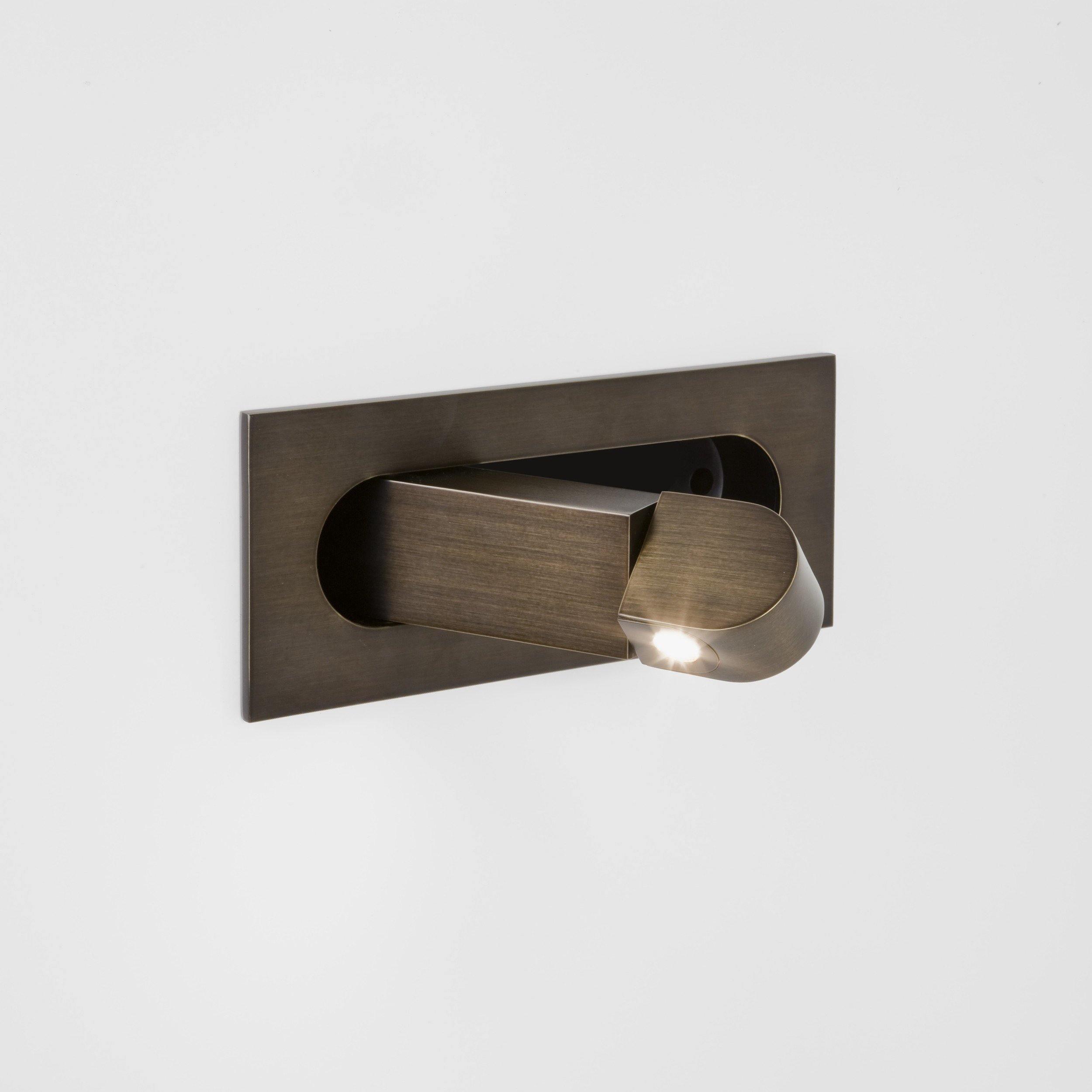 Modern Recessed Rectangular Adjustable LED Wall Sconce 1-Light Lasson Living