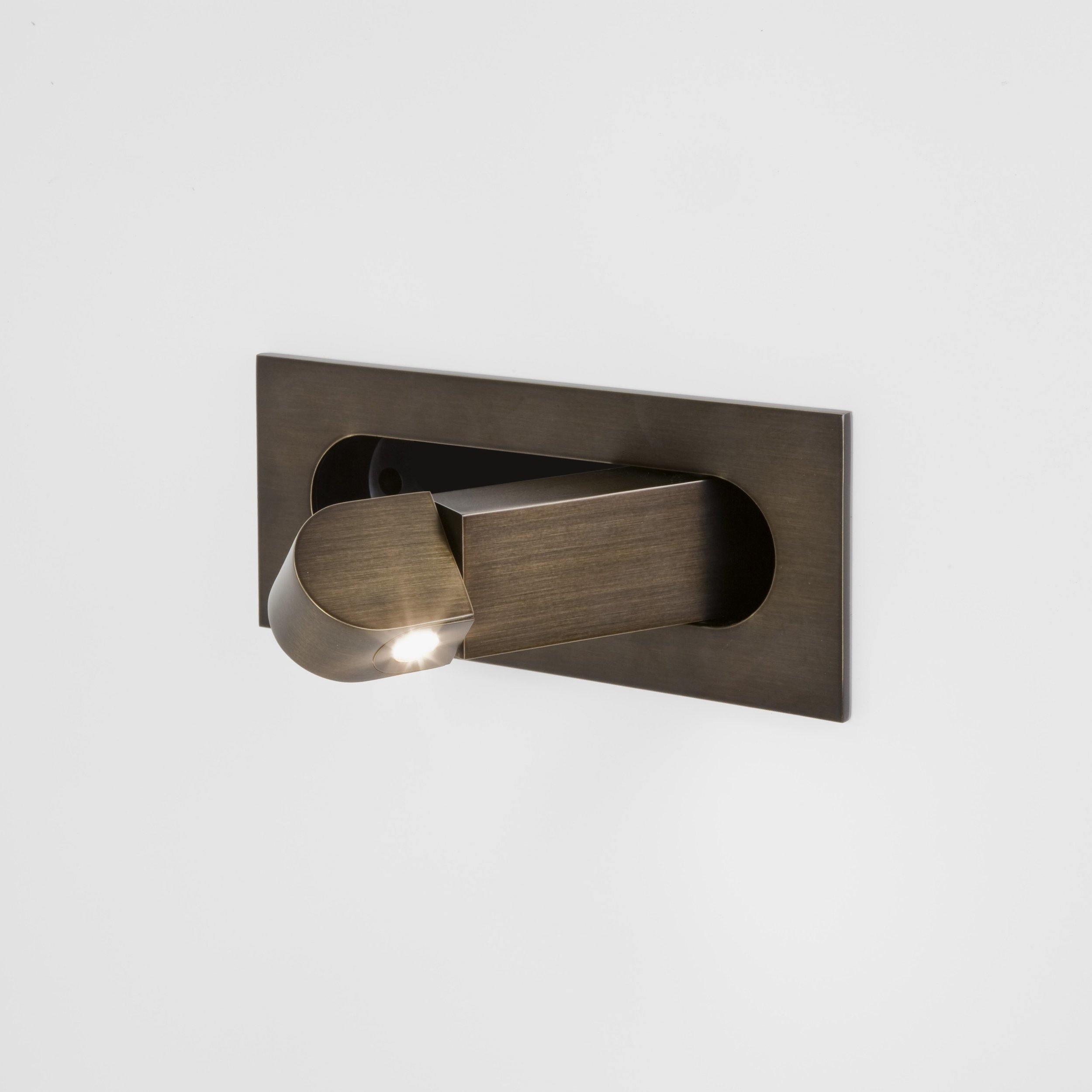 Modern Recessed Rectangular Adjustable LED Wall Sconce 1-Light Lasson Living