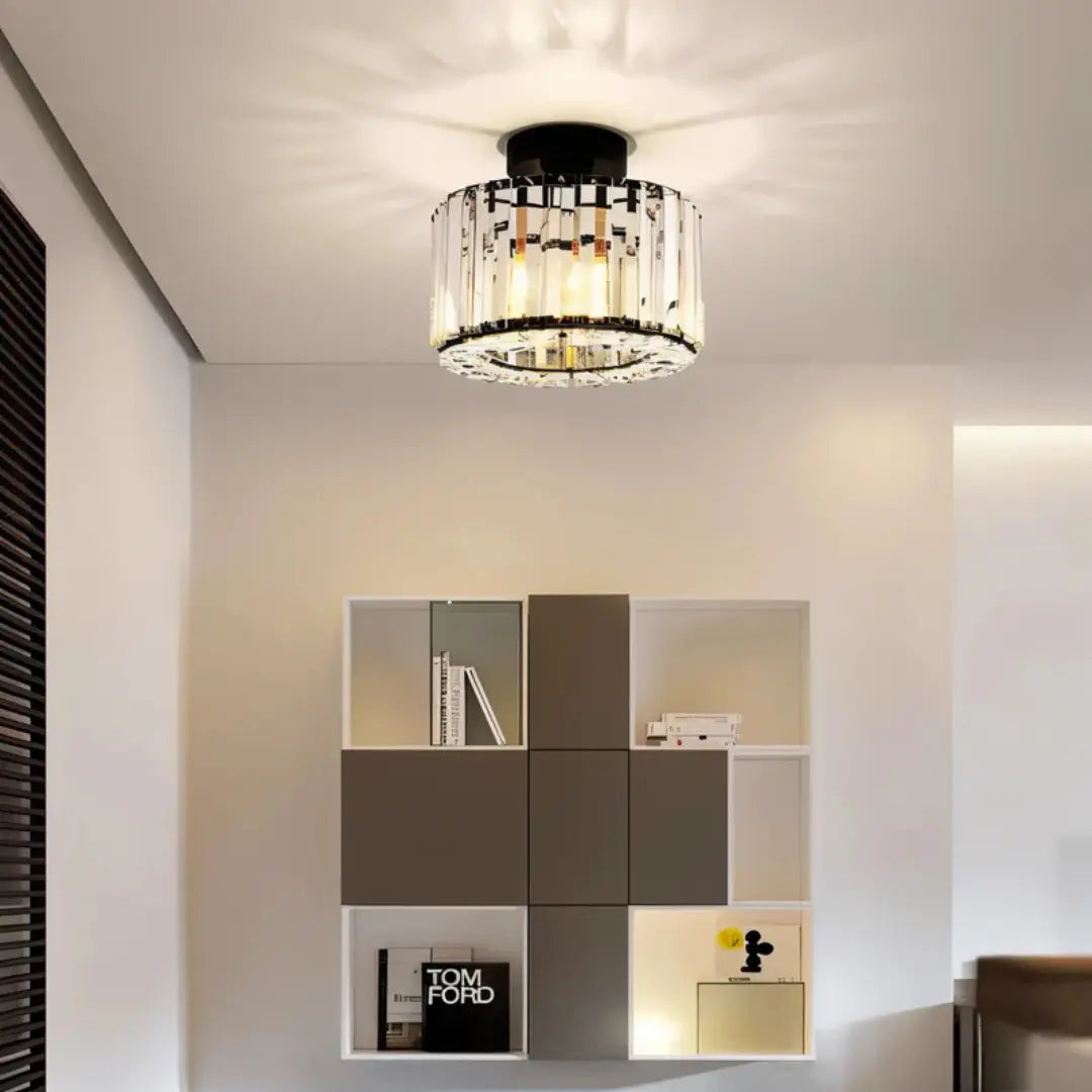 Elegant Crystal Flush Mount Ceiling Light Fixture – Modern LED Ceiling Lamp for Living Room and Bedroom Decor Lasson Living