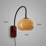 European Solid Wood Glass Globe Wall Sconce Lamp 1-Light Lasson Living
