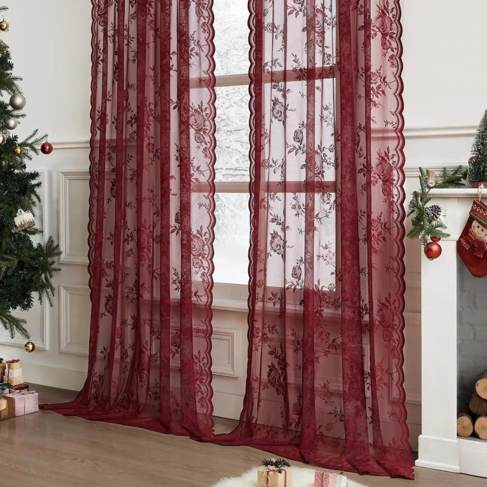 Floral Grace Sheer Curtains Lasson Living