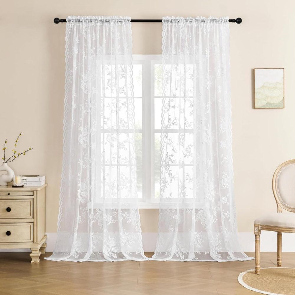 Floral Grace Sheer Curtains Lasson Living