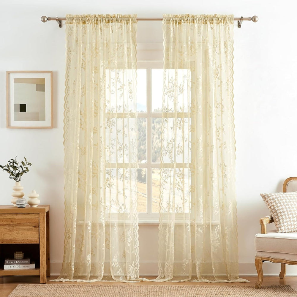 Floral Grace Sheer Curtains Lasson Living