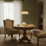 French Ruffled Glass Brass Pendant Light 1-Light Lasson Living