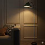 Minimalist Pleated Fabric Shade LED Floor Lamp | 1-Light Standing Lasson Living