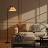 Minimalist Pleated Fabric Shade LED Floor Lamp | 1-Light Standing Lasson Living
