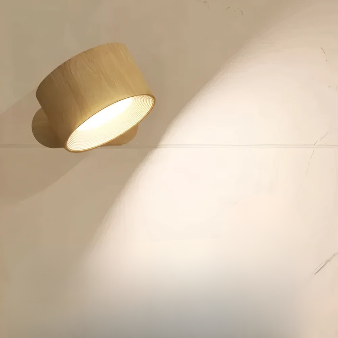 Modern Wood Grain LED Wall Light 1-Light Lasson Living