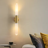 Nordic Water-Ripple Glass Brass Wall Sconce LED 1-Light Lasson Living