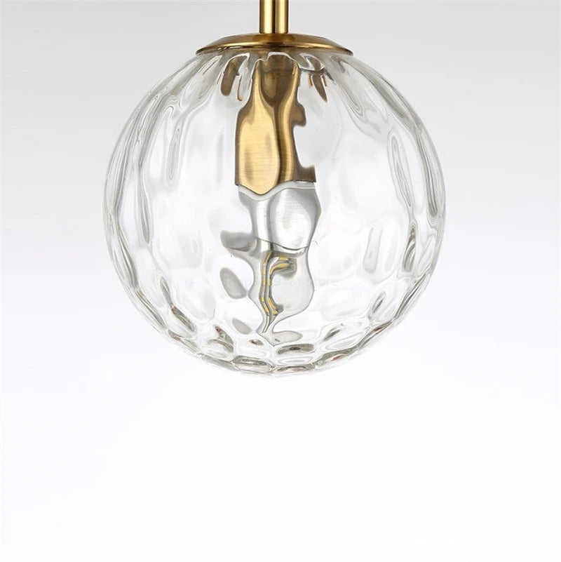 Nordic Brass Glass Globe Wall Sconce LED 1-Light Lasson Living
