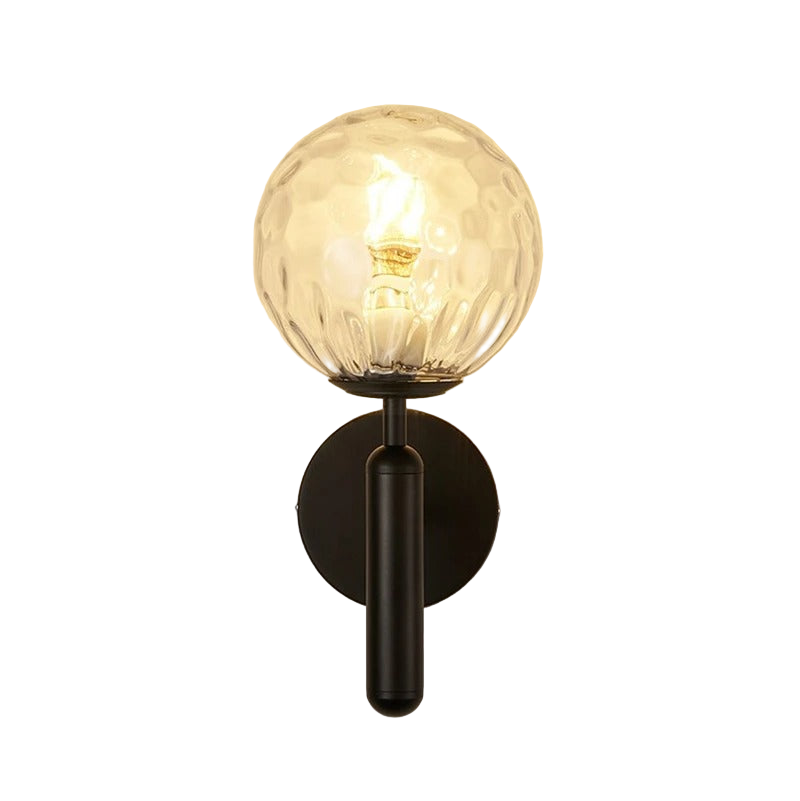 Nordic Brass Glass Globe Wall Sconce LED 1-Light Lasson Living