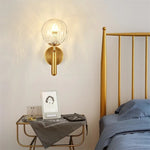 Nordic Brass Glass Globe Wall Sconce LED 1-Light Lasson Living