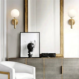 Nordic Brass Glass Globe Wall Sconce LED 1-Light Lasson Living