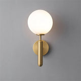 Nordic Brass Glass Globe Wall Sconce LED 1-Light Lasson Living