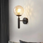 Nordic Brass Glass Globe Wall Sconce LED 1-Light Lasson Living