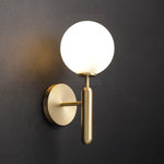 Nordic Brass Glass Globe Wall Sconce LED 1-Light Lasson Living