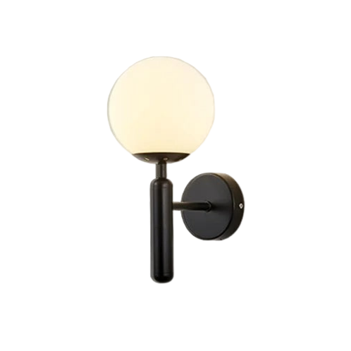 Nordic Brass Glass Globe Wall Sconce LED 1-Light Lasson Living
