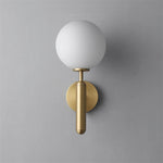 Nordic Brass Glass Globe Wall Sconce LED 1-Light Lasson Living
