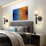 Nordic Brass Glass Globe Wall Sconce LED 1-Light Lasson Living