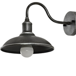 Vintage Industrial Iron Bowl Outdoor Wall Light LED 1-Light Lasson Living