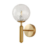 Nordic Brass Glass Globe Wall Sconce LED 1-Light Lasson Living