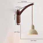Japanese Wabi-Sabi Wood Glass Dome Wall Sconce Lamp 1-Light Lasson Living