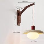 Japanese Wabi-Sabi Wood Glass Dome Wall Sconce Lamp 1-Light Lasson Living