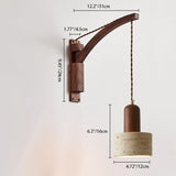 Japanese Wabi-Sabi Wood Glass Dome Wall Sconce Lamp 1-Light Lasson Living