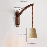 Japanese Wabi-Sabi Wood Glass Dome Wall Sconce Lamp 1-Light Lasson Living