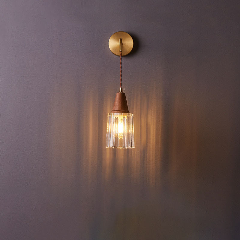 Japanese Glass Cone Wall Sconce Lamp 1-Light Lasson Living