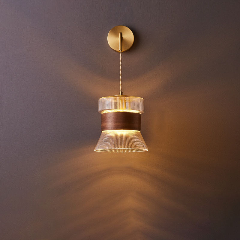 Japanese Glass Cone Wall Sconce Lamp 1-Light Lasson Living