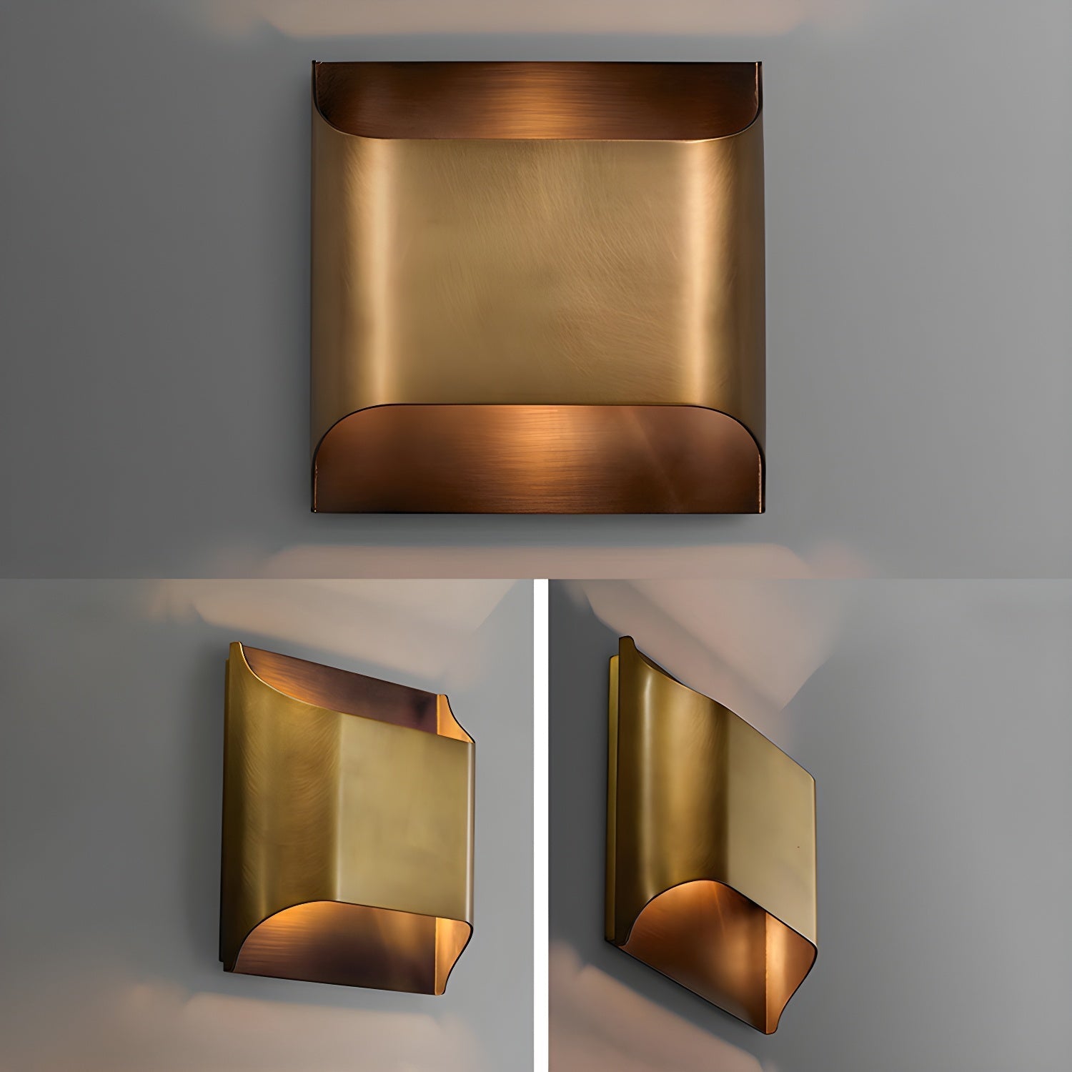 Modern Curved Brass LED Wall Sconce 1-Light Lasson Living