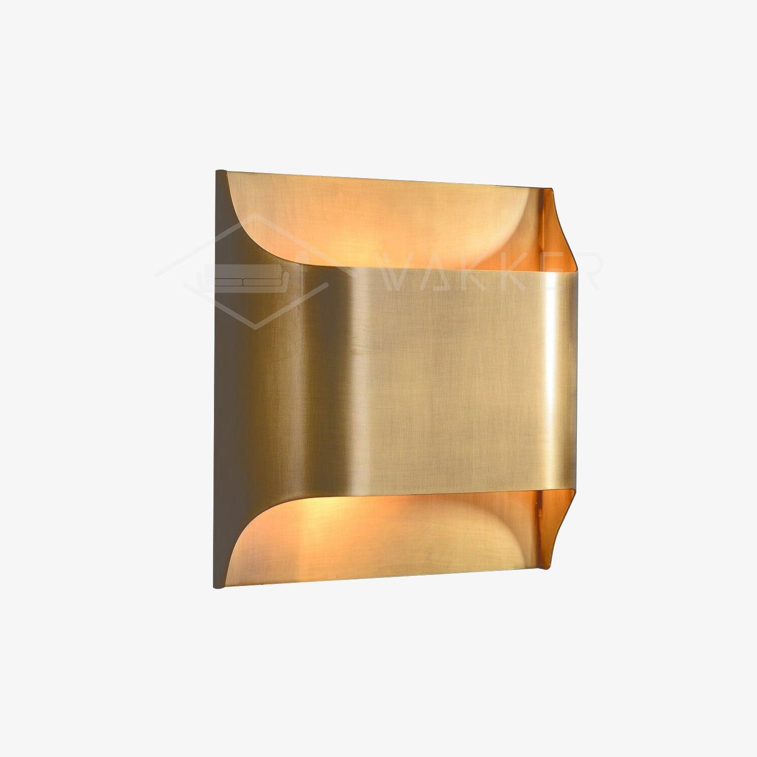 Modern Curved Brass LED Wall Sconce 1-Light Lasson Living