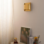 Modern Curved Brass LED Wall Sconce 1-Light Lasson Living