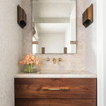 Modern Curved Brass LED Wall Sconce 1-Light Lasson Living